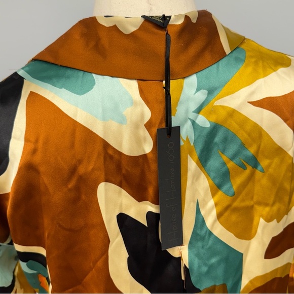 NWT House Of Harlow 1960 X Revolve Satin Blouse M Retro Funky Psychedelic *flaw - Picture 5 of 9